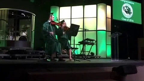 Patrick Davanzo and Sarah Kelliher perform a duet by Mozart as part of Viera HS Baccalaureate.