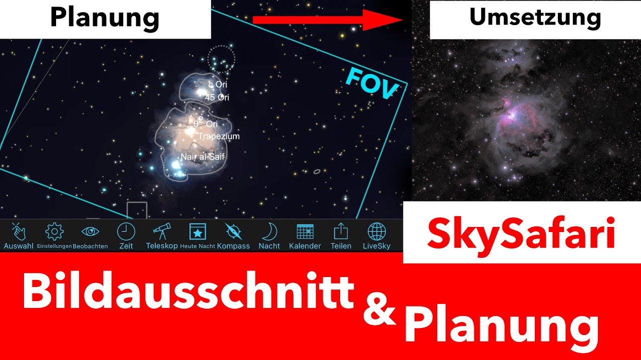 SkySafari - Bildausschnitt & Planung