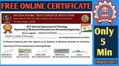 Mechanical Engineering Courses With Certificate 2020 | Free Online Certificate 2020 | Quiz Certifica