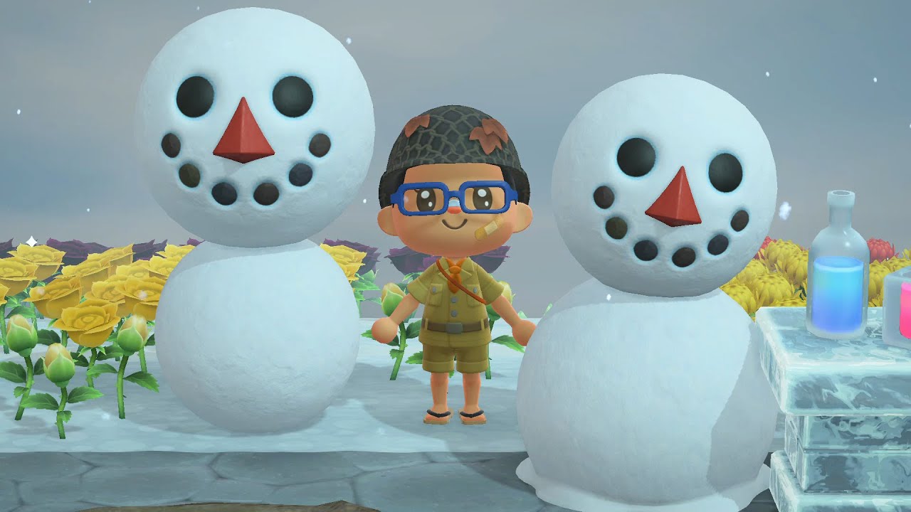 Nintendo Switch 352 あつまれ どうぶつの森 172 85日目 たぬきマイレージプラスチャレンジをこなす日々 雪だるま O Youtube