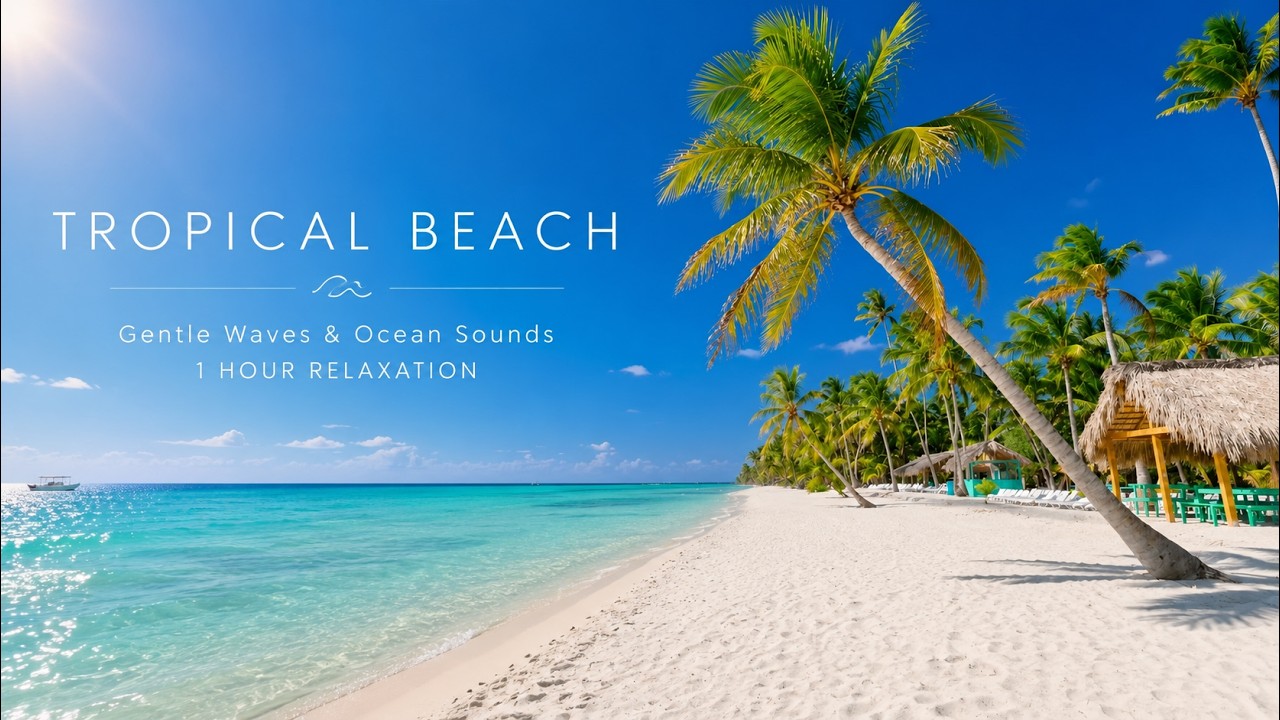 「環境音/波の音]南国ビーチの優しい波音｜青い海と白い砂浜でリラックス