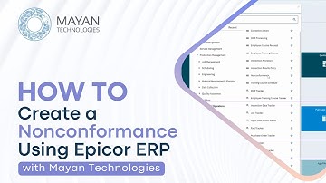 How To Create a Nonconformance Using Epicor ERP