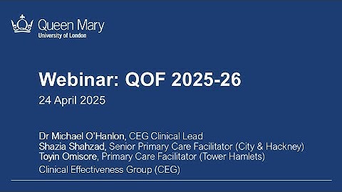 Webinar: QOF - How to maximise your income in 2025-26