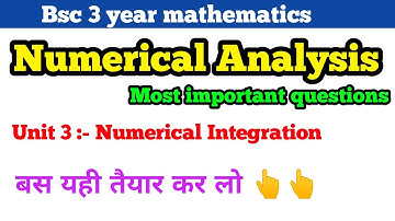 Numerical Analysis most important questions| numerical integration important questions