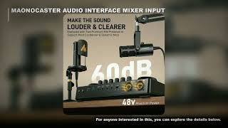 MaonoCaster E2 Gen2 Audio Interface Mixer AME2 Gen2 Dual XLR Input for Podcast Live Streaming Gaming