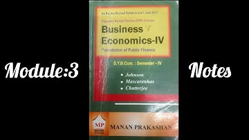 SYBCOM SEM 4 | BUSINESS ECONOMICS | MANAN PRAKASHAN NOTES | MODULE : 3 PUBLIC EXPENDITURE AND DEPT
