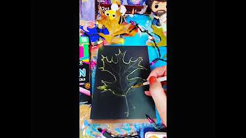 Autumn Leaf watercolor demo #bobross watching me.l