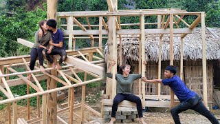 Making a onecolumn wooden house (part 4)  Framing and moving the grapefruit tree | Linh's Life