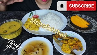 Eating Maha Fish Thali- Rice, Dal, Khaskhas, Fish Curry 🔥Mango Chutney 🥭 Mango | Bigbites