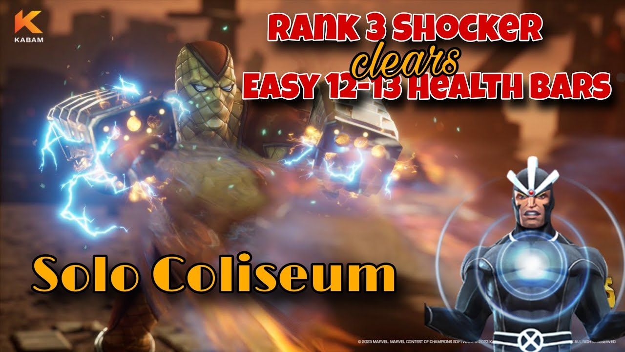Rank 3 Shocker clears 11 Health Bars Easy | Havok Solo Coliseum MCOC
