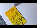 How to draw a Sunset scenery using oil pastel - step by step very easy!
