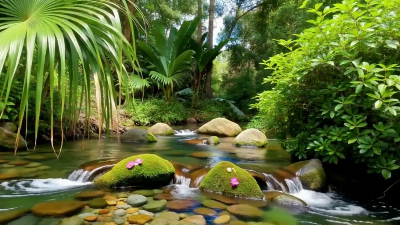 Relaxing Night River Sounds 🌙 Forest Birds for Deep Sleep