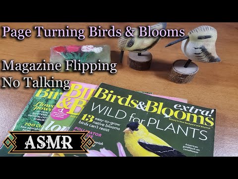 ASMR Page Turning Birds & Blooms / Magazine Flipping / No Talking