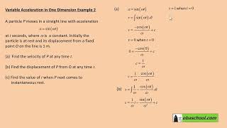 Further Kinematics - 1.21 Variable Acceleration in One Dimension – Example 2