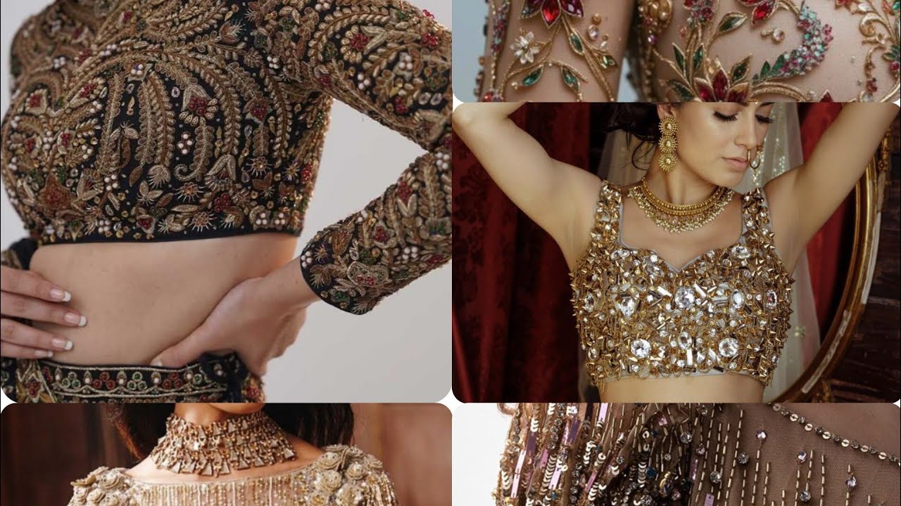  Moti work blouses designing unique ideas for blouses#viralvideo #foryou #trending #fashion top10