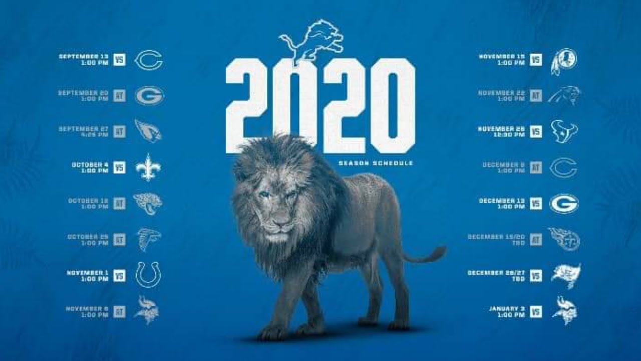 Detroit Lions 101: (Reaction) Detroit Lions 2020 Schedule Revealed