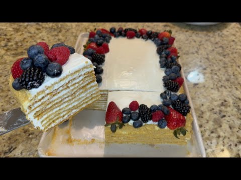 Медовик который тает во рту 🤤#Honey cake is very tasty
