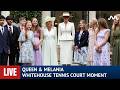 LIVE: Queen Camilla and Melania Trump at White House Tennis Court