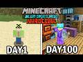 【マインクラフト】赤と青の世界で100日間ハードコア生活をしたら楽しすぎた【100days】【Minecraft】
