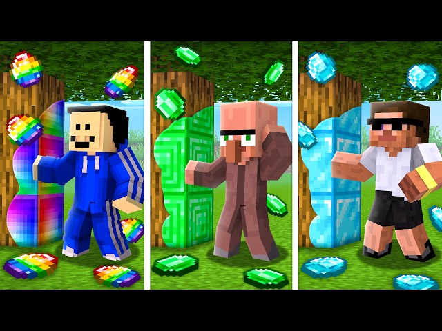 Diamond vs Emerald Touch Battle in Minecraft..