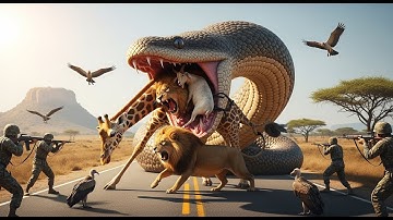 Heroic Rescue Team Saves Innocent Mother Giraffe from Giant Python Attack