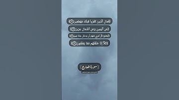 سورة المعارج الآية ٣٦ للى ٣٩ بصوت الشيخ محمد صديق المنشاوي