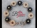 Flower bracelet with superduo beads (twins)