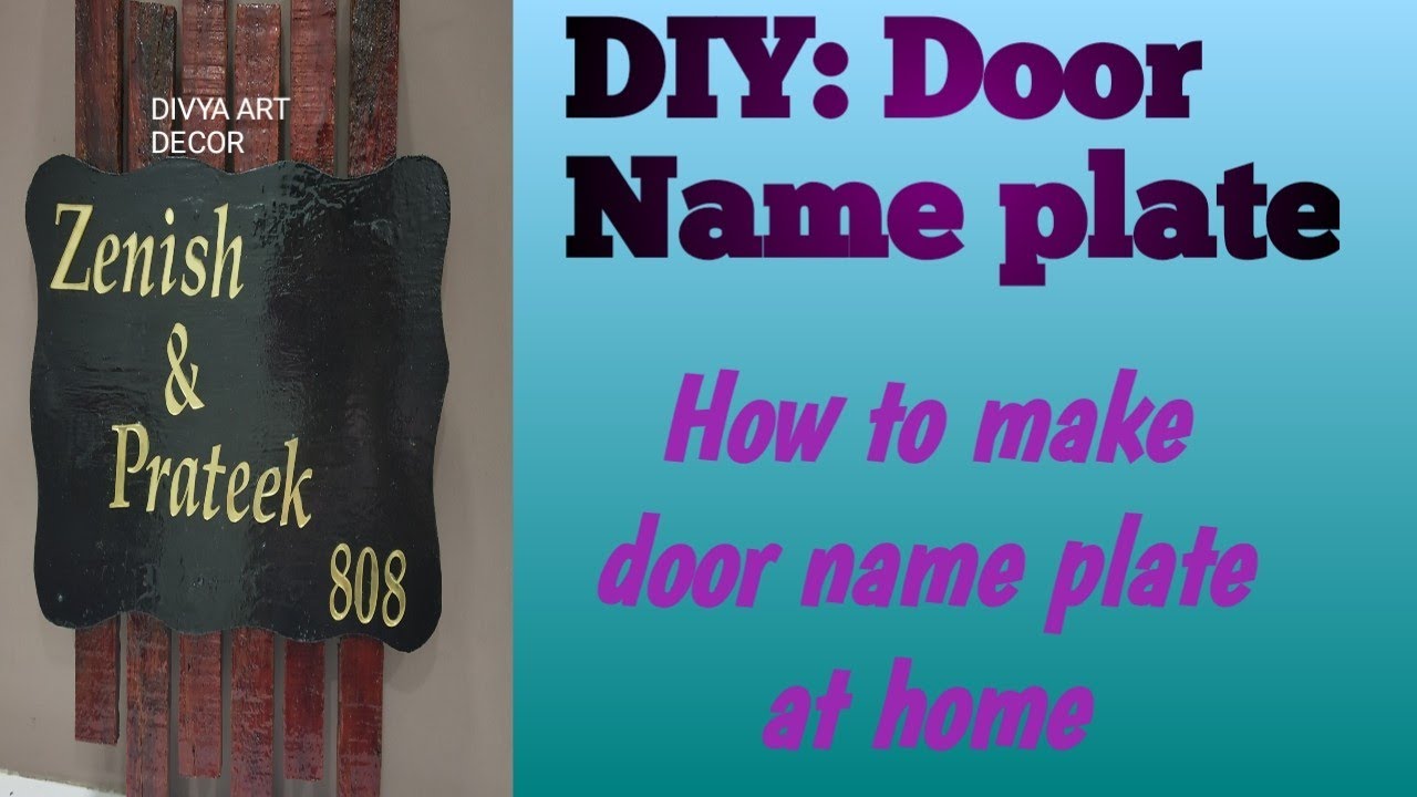 How to make door name plate/DIY:DOOR NAME PLATE/Simple any easy way to ...