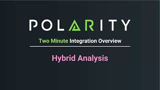 Two Minute Integration Overview: Hybrid Analysis