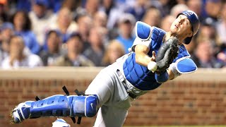 Barnes Eats It on a Foul Ball - Dodgers C Austin Barnes camped under an easy popup Net Worth