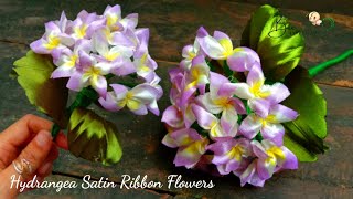 💐 DIY || How To Make Satin Ribbon Flowers Hydrangea Very Easy || Hydrangea Satin Ribbon Flowers