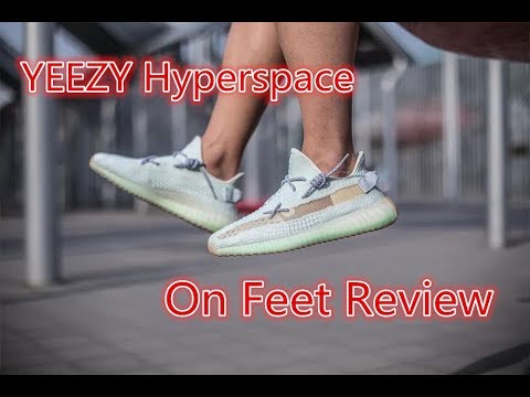 hyperspace yeezy on feet
