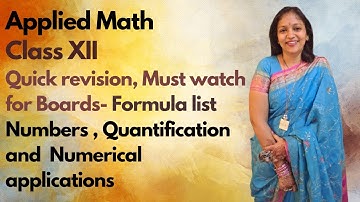 Formulae list- Boards Revision - Applied Math 12 -Numbers, Quantification and Numerical Application