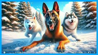 🐾❄️ Snowy Playtime: My Belgian Malinois and His Husky Pals! ❄️🐾 by Dorin - Training with Mali 548 views 5 months ago 2 minutes, 35 seconds