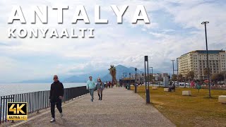 Walking in Konyaaltı Antalya, Turkey Beautiful Promenade Walk in February 2024 (4K Ultra HD, 60fps)
