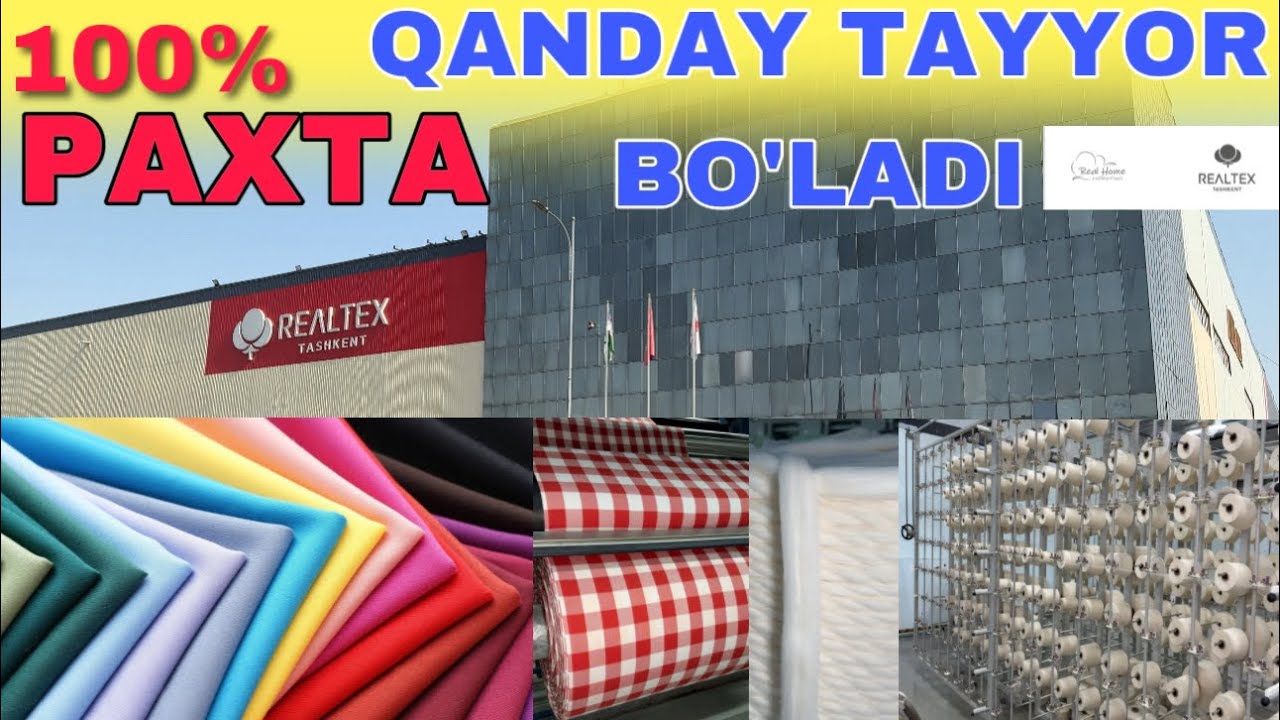 REAL TEX TASHKENT 100% PAXTADAN BOLGAN MATOLAR 2024