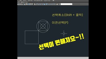 [캐드 1분 팁] 선택취소 및 이전선택하기.