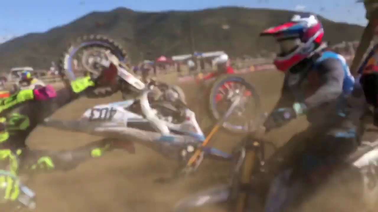 Pala MX National 2019 450 Moto 2 Start Crash