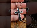 Sterling Silver Carbon Fiber Cross #BeautyOfObjects #Handmade #Handcrafted #PureHandmadeProducts