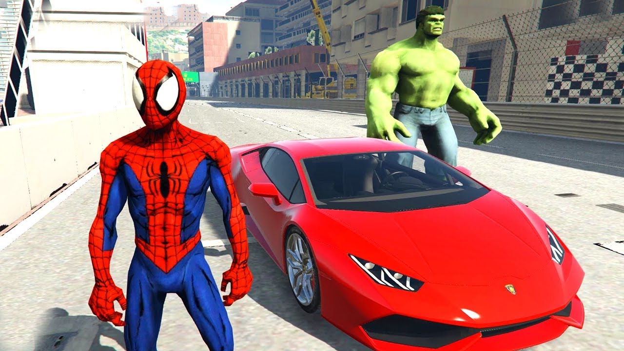 orumcek adam ve hulk super arabalarla gta 5 youtube