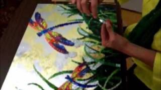 Applying Lexel to tempered glass for mosaics