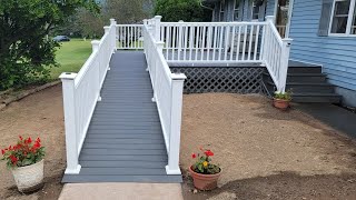 Building a composite deck and handicap ramp.