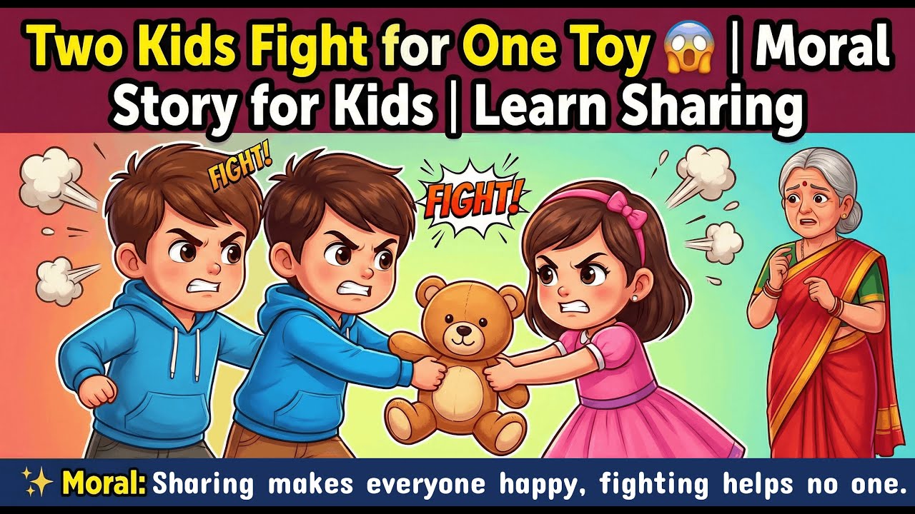 Two Kids Fight for One Toy 😱 | Moral Story for Kids | Learn Sharing 