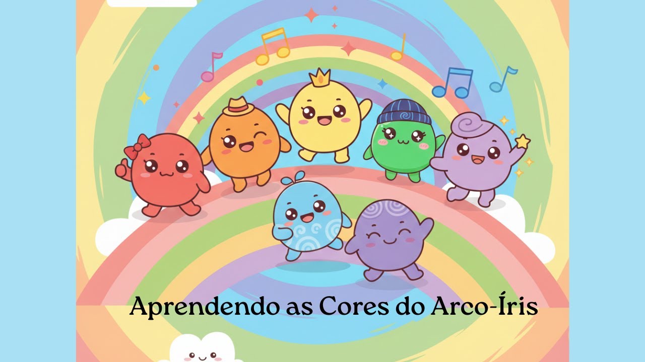🎵Aprendendo as Cores do Arco-Íris🎵 | Música Infantil Educativa