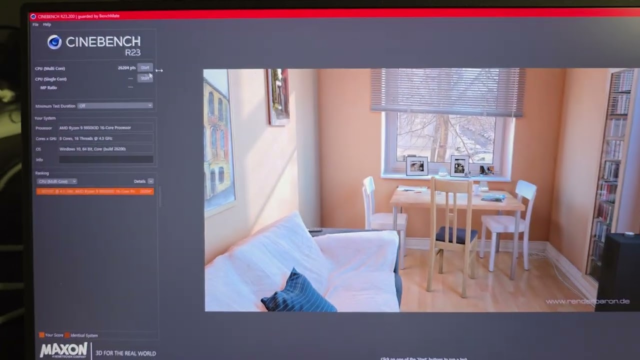 コン 9950X3D CCD0_Only 5.76Ghz l Cinebench R23 Test - YouTube