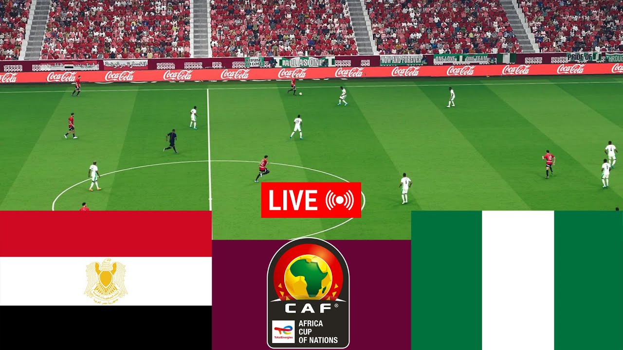 مباراة مصر ونيجيريا مباشرة ⚽ كأس الأمم الأفريقية 2025 - محاكاة لعبة فيديو