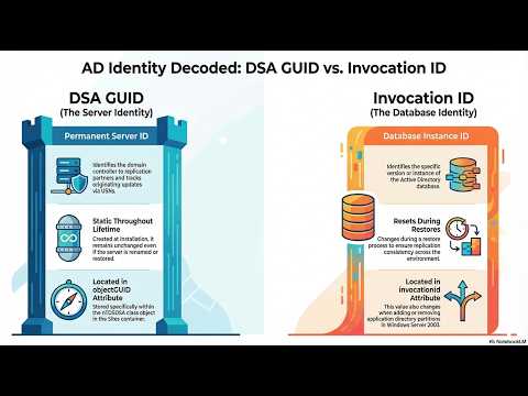 Microsoft Active Directory Concept - Server Object GUID and Server Database GUID