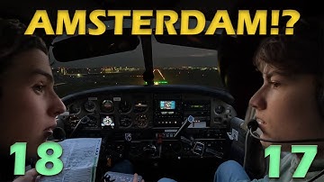17 & 18-Year-Old Rookie Pilots Fly Windy Night Flight At Amsterdam Airport...