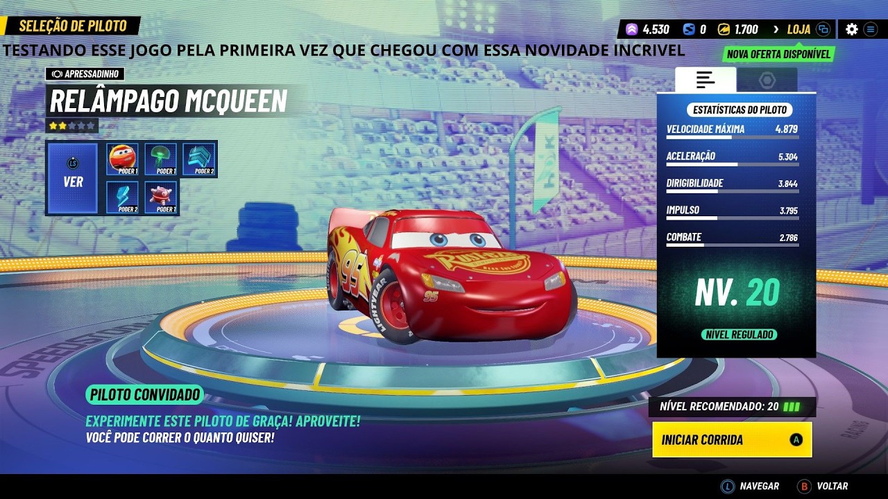 Disney Speedstorm JOGANDO COM O RELAMPAGO MCQUEEN A GRANDE NOVIDADE QUE CHEGOU PRA ESSE JOGO