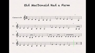 Old MacDonald Had a Farm for clarinet with sheet music
